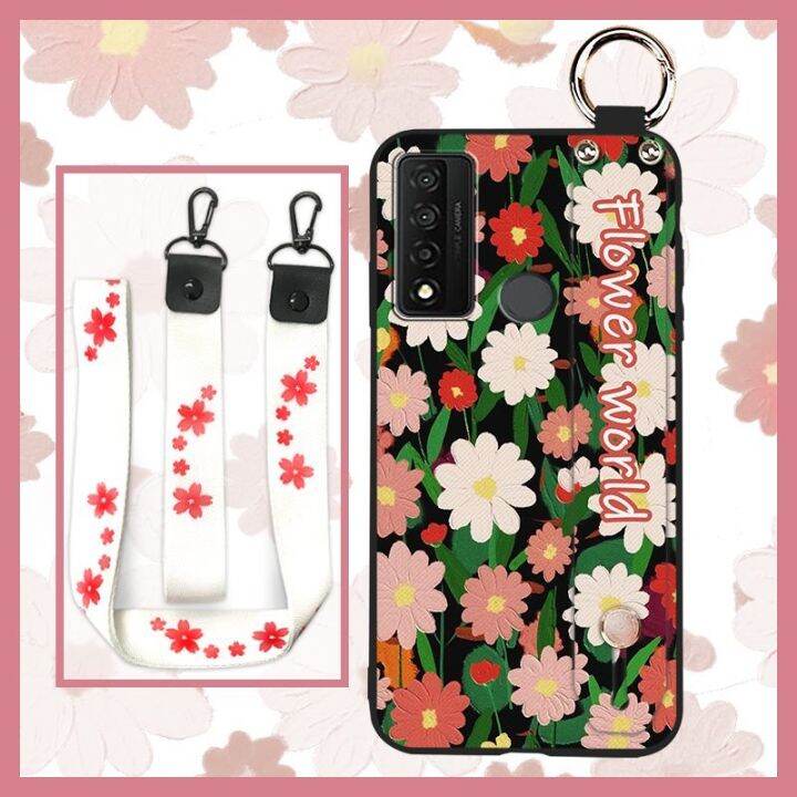 soft-case-cute-phone-case-for-tcl-20r-5g-bremen-5g-20ax-5g-protective-anti-dust-cartoon-lanyard-sunflower-original-soft