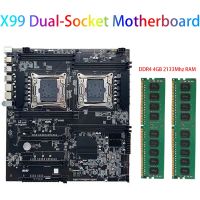 X99 Dual-Socket Motherboard LGA2011-3 Dual CPU Motherboard Support RECC DDR4 Memory with 2XDDR4 4GB 2133Mhz RAM Memory