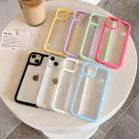 INS ขอบสีลูกกวาดแบบมินิมอลลิสต์เหมาะสำหรับ Apple 13โปรแมกซ์14เคสโทรศัพท์11ป้องกันการตก12pro ผู้หญิง Meimiao