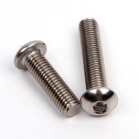 100pcs/lot ISO7380 M2 M2.5 GB70.2 304 Stainless Steel Round Head Screws Mushroom Hexagon Socket Button Head Screw Nails Screws  Fasteners