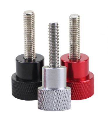 1 Buah M8 M10 Kenop Pegangan Tangan Sekrup Jempol Knurled Stainless Alloy Aluminium Sekrup Baut Langkah Merah Hitam Putih