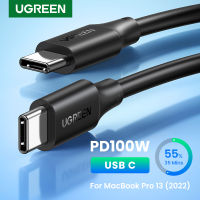 UGREEN สายชาร์จ สายชาร์จเร็ว 100W Type C to Type C PD100W USB Type C Fast Charging Cable Cord QC4.0 USB C สำหรับ MacBook Air 2020 SAMSUNG S22Matebook iPad Pro Model:15172