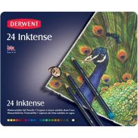 24ชิ้นเซ็ต Derwent Inktense 24ดินสอชุดดีบุก-ดินสอที่ละลายน้ำได้สำหรับภาพวาด Rotulador