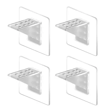 4Pcs Strong Self Adhesive Shelf Bracket Support Peg Sticky Angle Brace No  Drill for Closet Cabinet Wardrobe Shelves Board Holder