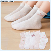 MML Kids Socks 5 Pairs Lot Spring Summer Cotton Girls Socks Cute Flowers