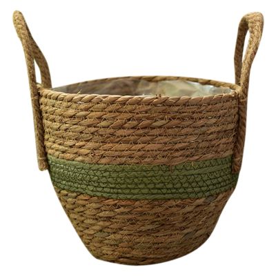 Handwoven Straw Flower Pot Indoor Plants Container Laundry Toy Storage Basket for Garden Home Decoration