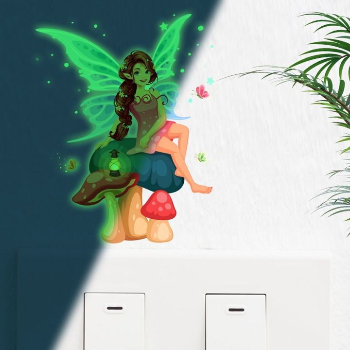 cartoon-flower-fairy-elf-luminous-wall-sticker-for-girls-room-decoration-decals-home-decor-kids-bedroom-glow-in-the-dark-sticker