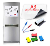 A3 Size Magnetic Whiteboard Fridge Magnets Dry Wipe White Board Writing Record Board Magnetic Marker Pen Eraser