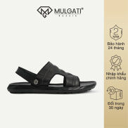 Dép xăng đan nam MULGATI Comfy màu đen vân cá sấu - 8066-6