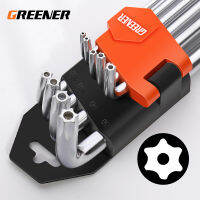 9Pcs L-Shape Screw Nuts Wrenches Ball Hexagon Torx Head Repair Tools Allen Key Set Hex Wrench Spanner ปรับได้แบบพกพา-JUleir