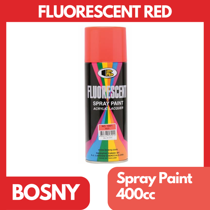 Bosny #1001 Fluorescent Red Original Acrylic Spray Paint 400cc | Lazada PH