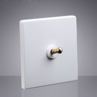 High Quality 86 Type Retro White Wall Light Brass Switch 1-4 Gang 1/2 Way Toggle Switch USB Outlet Flame Retardant PC Panel Power Points  Switches Sav