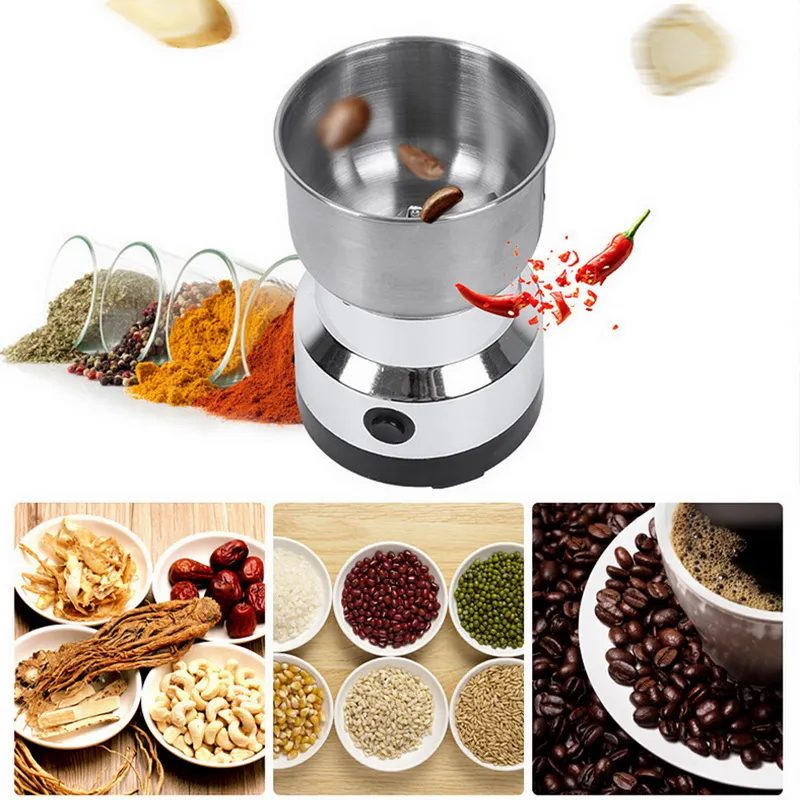 Electric Coffee Grinder Kitchen Cereal Nuts Beans Spices Grains Grinder  Machine Multifunctional Home Coffee Grinder EU Plug 220V