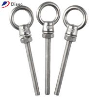 DISSO 5pcs 316สแตนเลสสตีล สลักเกลียวตา ยาว1/4x2.36ค่ะ M6 สลักเกลียวสำหรับยกตา พร้อมน๊อต ทนทานสำหรับงานหนัก สลักเกลียวไหล่ เกรดทางทะเล