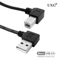 Double right angle elbow USB 2.0 Male AM to USB B M type Right Angled Data Charging Cable for USB2.0 Printer and Scanner 50cm 1M