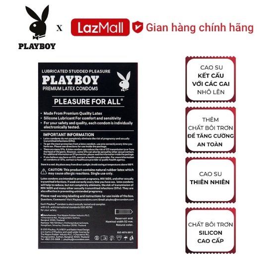 Playboy  bao cao su playboy studded pleasure 12 bao - gai nổi - ảnh sản phẩm 4