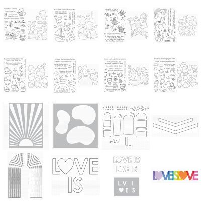 【LZ】 June 2022 New Clear Stamps Cutting Dies Stencils Scrapbooking for Paper Making Animals Rainbow Embossing Frames Card Set