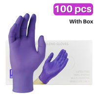 100pcs Purple Nitrile Gloves 8mil Kitchen Disposable Synthetic Latex Gloves For Household Kitchen Cleaning Gloves Powder free