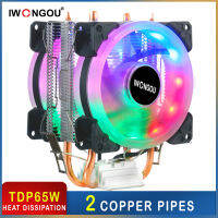 Air Cooler X99 3 Pin 90มม. RGB Cooling CPU พัดลม IWONGOU 2 Heats X79โปรเซสเซอร์ Cooler สำหรับ In Lga2011 1200 1700 AMD หม้อน้ำ