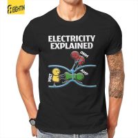 Funny Electrician Design Explains Electricity Men T Shirt Tee Shirt Short Sleeve Round Neck T Shirts Pure Cotton 6XL Clothing XS-6XL