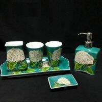 【jw】❇♀✁ Handpaint Collectible Porcelana Dispenser Set acessórios azuis do banheiro decoração home