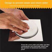 Floor Drain Up &amp; Down Drain Anti-Odor Insert Square Shower Floor Drain Strainer Compatible w/ Bathroom Toilet Kitchen Traps Drains