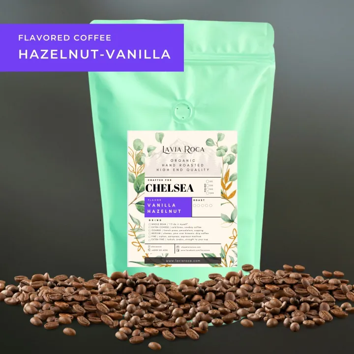 HAZELNUT VANILLA FLAVORED COFFEE Beans or Ground 125g 250g 500g
