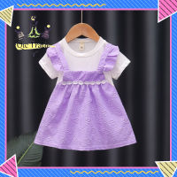 【Fast Delivery?】Baby Girls Summer Dress Short Sleeve Round Neck Princess Dresses Summer Clothes Outfit For Toddler Girls