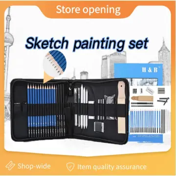 Professional Art Kit 33pcs Drawing and Sketch Pencils Erasers Bag Sketchpad  Set for sale online