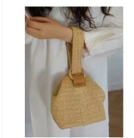 Alasir Cute Women Woven Bucket Handbags Bag Small Square Bag Summer Khaki Straw Bag Mini Casual Vacation Bags