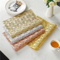 ﺴ☬☄ Light luxury polygonal hollow pattern pvc heat insulation mat placemat non-slip western food mat restaurant hotel table mat