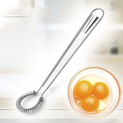 ○ 1pcs Magic Eggs Mixer Stainless Steel Coffee Spring Sauce Blender Held Spring Mini Whisk Milk Frother Foamer Kitchen Accessories
