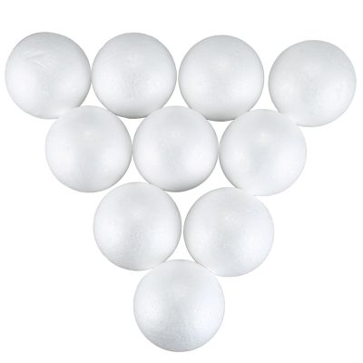 10 x Christmas Decoration Modelling Craft Polystyrene Foam Ball Sphere 10cm---White