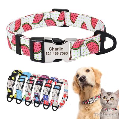 【hot】❅✆  Print Dog Collar Personalized ID Collars Engraving Tag Nameplate for Small Medium Large Dogs Cats Pug