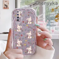 เคส Chenyyyka สำหรับ Huawei Nova 7 SE Nova 7 Pro Nova 9 SE Nova 11 SE Nova 10 SE Honor 20เคสแฟชั่นลายกระต่ายดอกไม้เนื้อครีมเคสมือถือกันกระแทกแบบใสนิ่มโปร่งใสลายกล้องถ่ายรูปสุดสร้างสรรค์เคสซิลิกาเจลป้องกัน