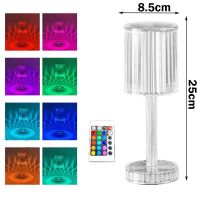 โคมไฟฉายโคมไฟคริสตัลไฟกลางคืนไฟ USB สำหรับกลางคืนชาร์จไฟแบบสัมผัสเปลี่ยนสีได้ Hiasan Kamar สร้างบรรยากาศ