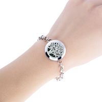 【cw】 Diffuser Bracelet for women kids men femme jewelry 25mm Locket Perfume Essential Oil aroma Stainless Steel lotusfree 10pad gift