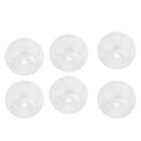 6Pcs 50Ml Clear Drinking Healthy Cup Heat Resistant Double Wall Layer Tea Cup Water Flower Tea Cups