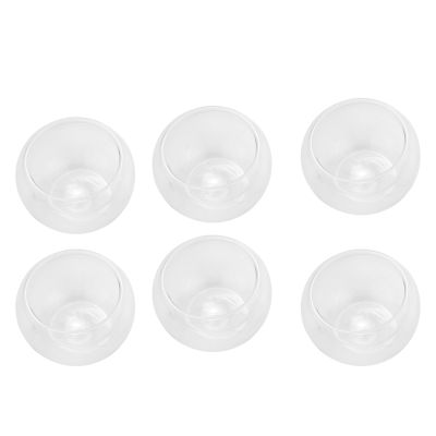 6Pcs 50Ml Clear Drinking Healthy Cup Heat Resistant Double Wall Layer Tea Cup Water Flower Tea Cups