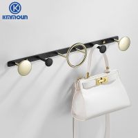 【YF】 Solid Brass Clothes Hook Bathroom Hardware Robe Hooks Hat Bag Door Black/Chrome/Gold Brushed