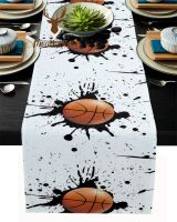 Corinada Ink Splash Basketball Sport Table Runner Coffee TV Counter Party Dinner Country Wedding Decoration Tablecloth