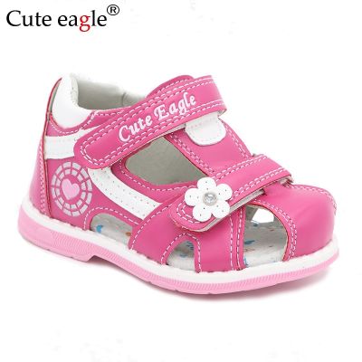 Cute Eagle Summer Girls Sandals Pu Leather Toddler Kids Orthopedic Sandals Girls Closed Toe Baby Flat Shoes Eur 20-30 New 2022