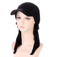 Muslim Hijab Baseball Cap Soft Turban Hat Fashion Sun Hats Solid Color Headscarf Outdoor Brim Sunshade Female Square Scarf Cap