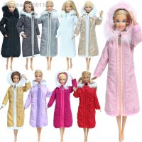 Fashion Multicolor Long Coat Cotton Jacket Zipper Parkas Tops Dress Winter Warm Clothes for Barbie Doll Accessories Kids Toy