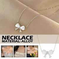 Sweet Bow Pendant Necklace For Womens Neck Clavicle Chain Collar L9K0