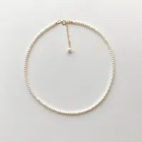 Natural freshwater pearl Irregular small pearl Clavicle chain sleek minimalist wild 925 sterling silver clasp Necklace