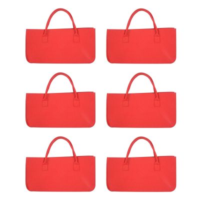 6X Felt Purse, Felt Storage Bag Large Capacity Casual Shopping Bag - Red