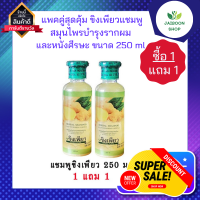 (ซื้อ 1 แถม 1 ) แพคคู่สุดคุ้ม  ขิงเพียวแชมพูสมุนไพรบำรุงรากผมและหนังศีรษะ ขนาด 250 ml