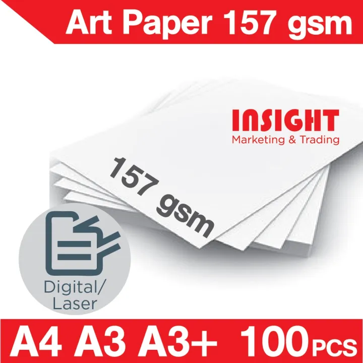 A4 A3 A3+ Art Paper 157gsm 100pcs Poster Paper Magazine Paper gloss coated paper Lazada