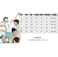 Haikyuu ชุดเสื้อแขนสั้นกางเกงขาสั้นสําหรับผู้ชายเหมาะกับการเล่นกีฬา